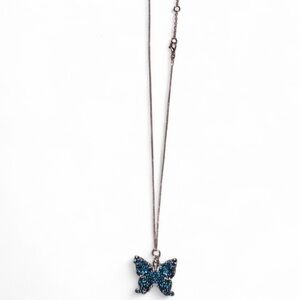 Elegant Blue Butterfly Pendant Necklace